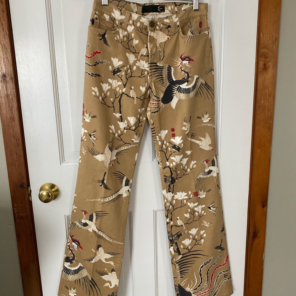 Just Cavalli dragon print bootcut stretch jeans